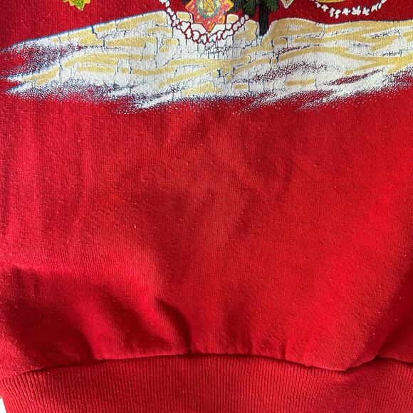 Vintage Jerzees Women's XL Christmas Tree Holiday Sweatshirt Red USA Made - Picture 5 of 7